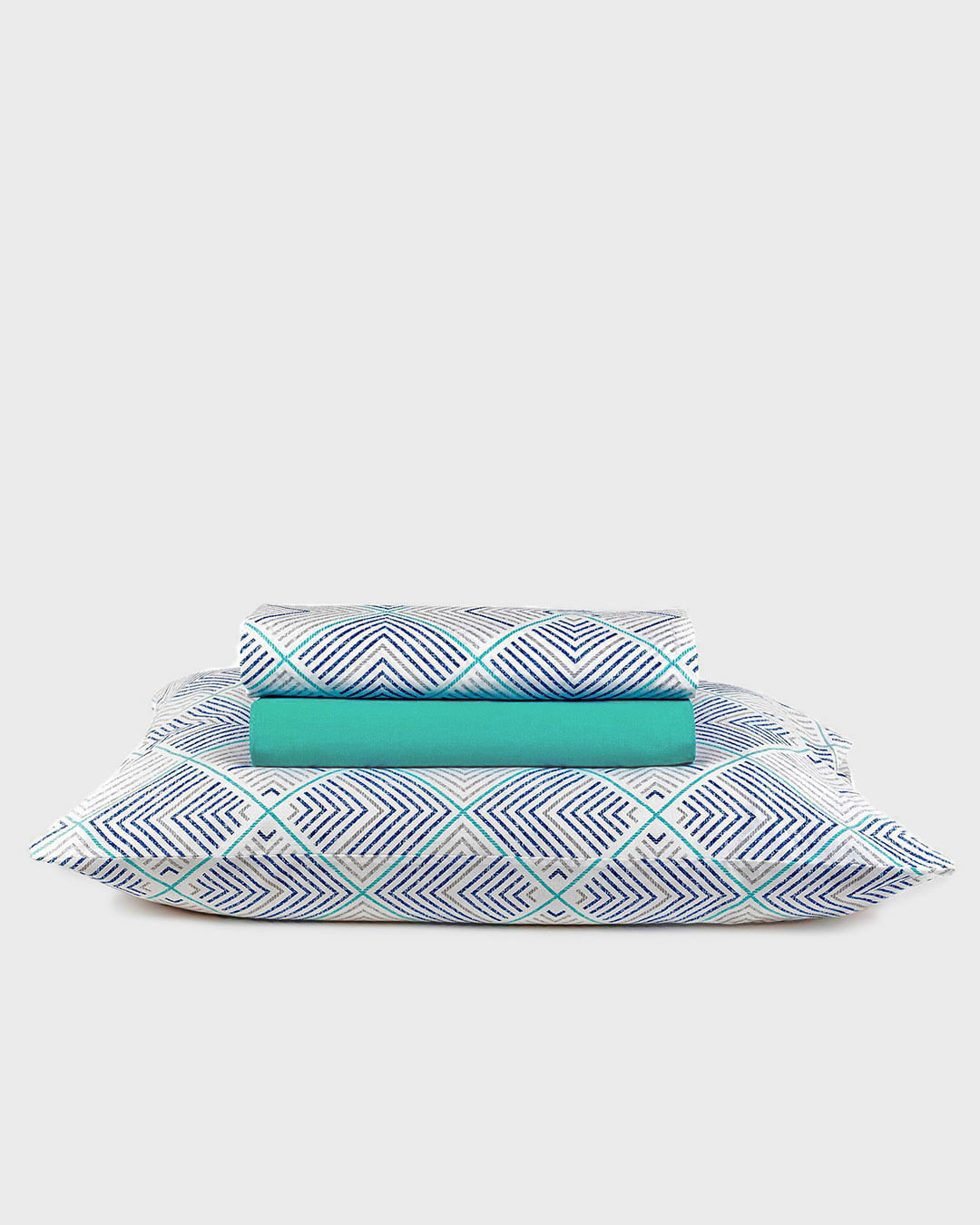 Jg-Cama-Prata-King-Philip-Turquesa---Verde-Listrado