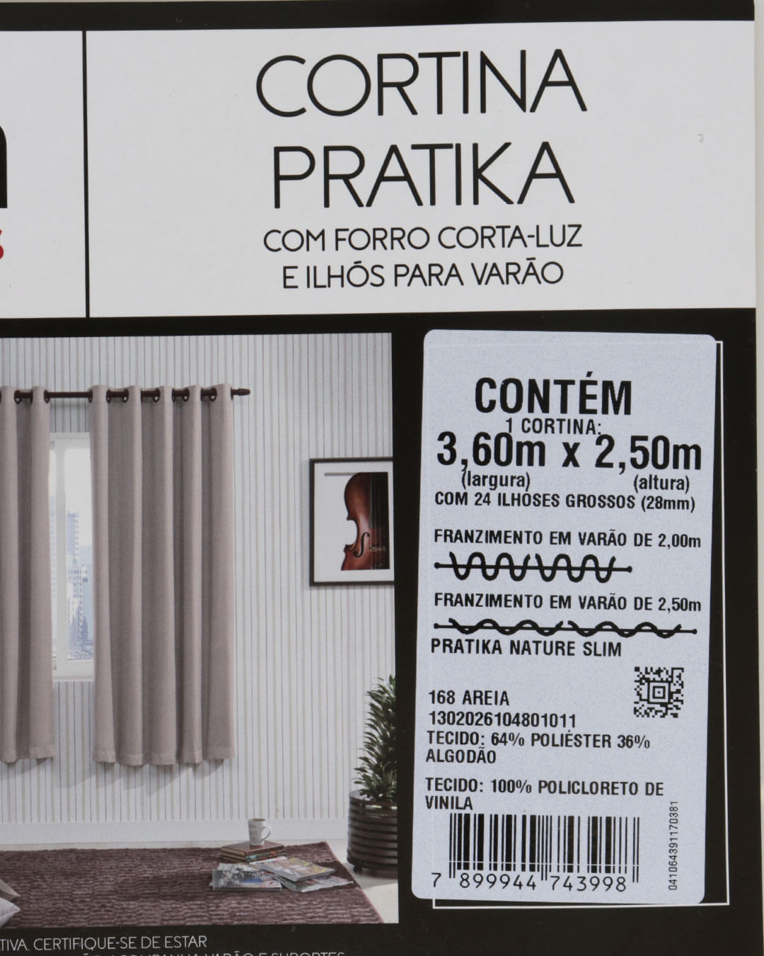 Cortina-Pratika-360m-X-250m-Nature-Sli---Bege-Claro