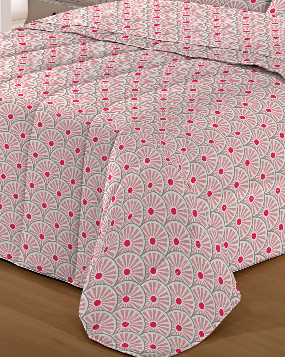 Jogo-De-Cama-Casal-Micro----4-Pecas---Rosa-Geometrico