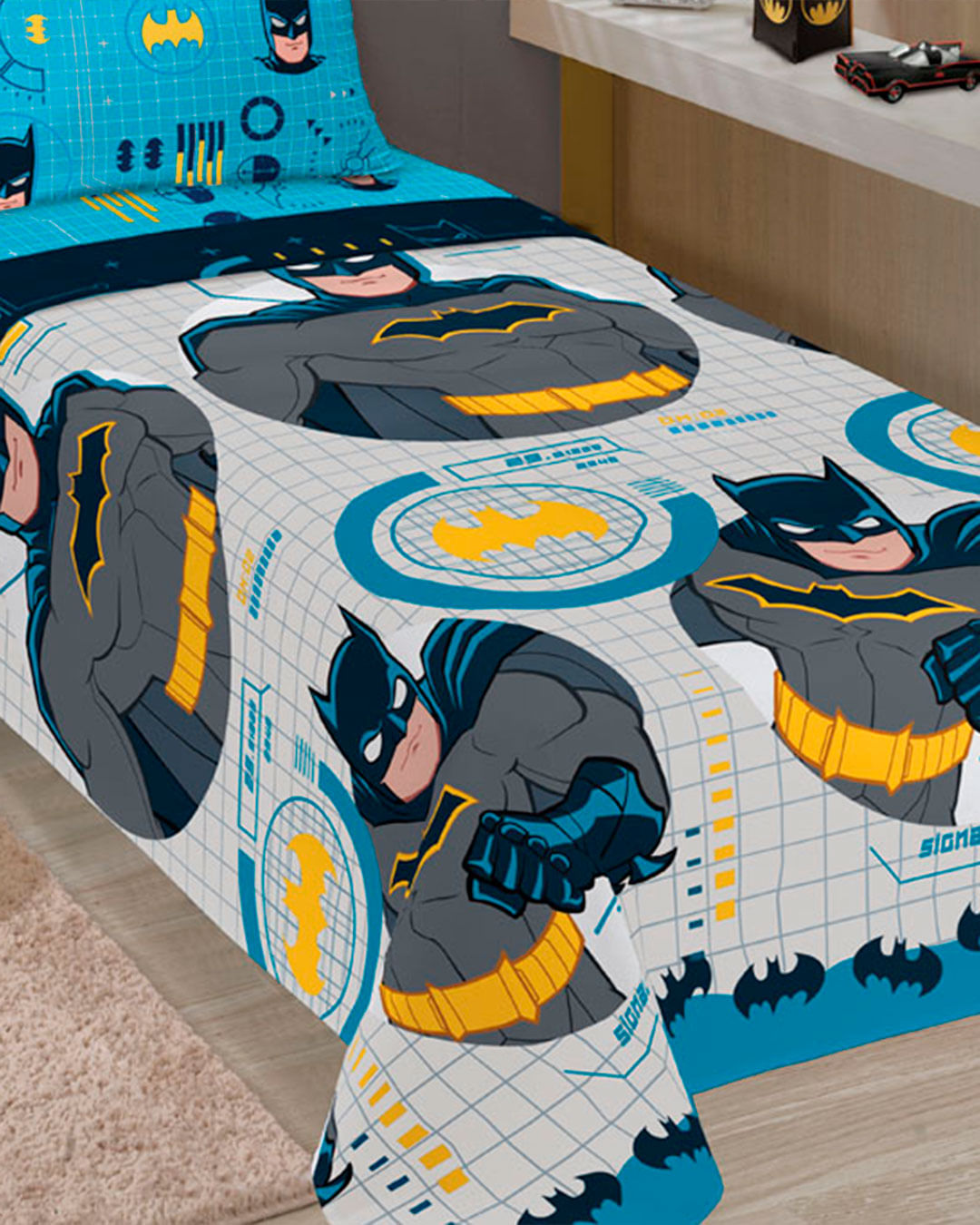 Jg-Cama-Solt-Batman-2-Pcs---Cinza-Claro