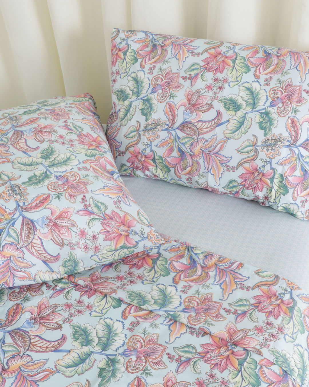 Jogo-De-Cama-Casal-Caprice---4-Pecas---Azul-Floral
