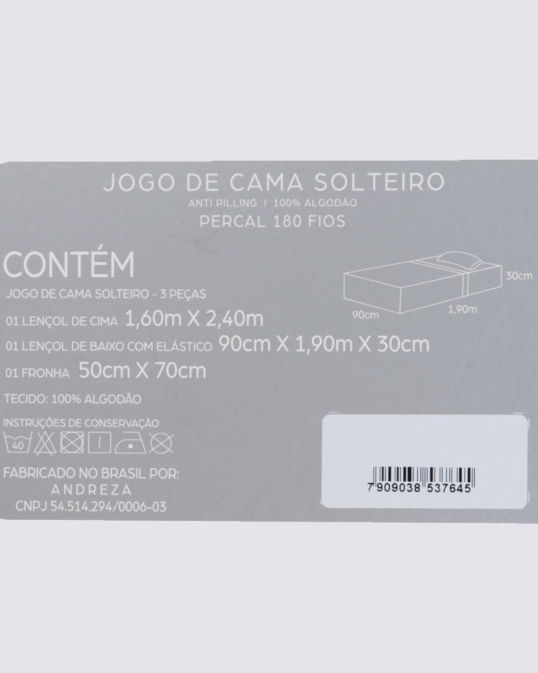 Jg-Cama-Solteiro-Premier-Chumbo---3-Pc---Cinza-Escuro
