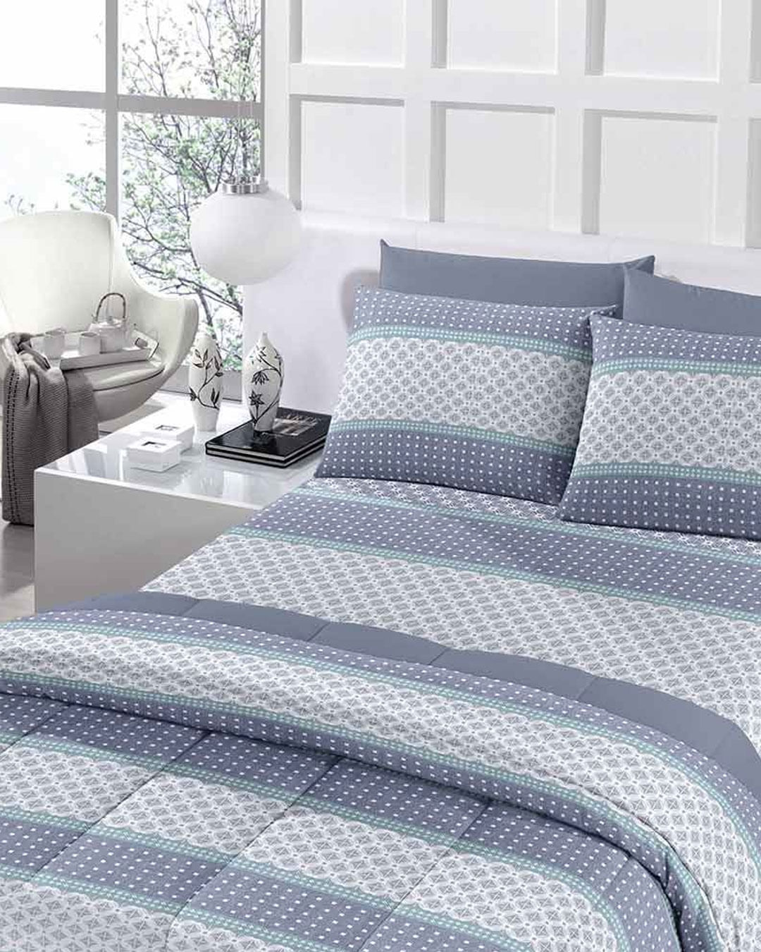 Jg-Cama-Royal-King-Berlin-Indigo---Azul-Geometrico