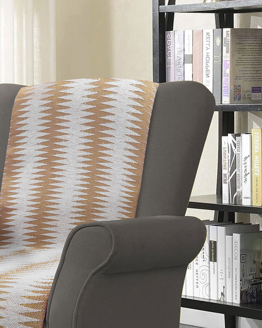 Manta-Para-Sofa-Chevron-Caramelo---Bege-Claro