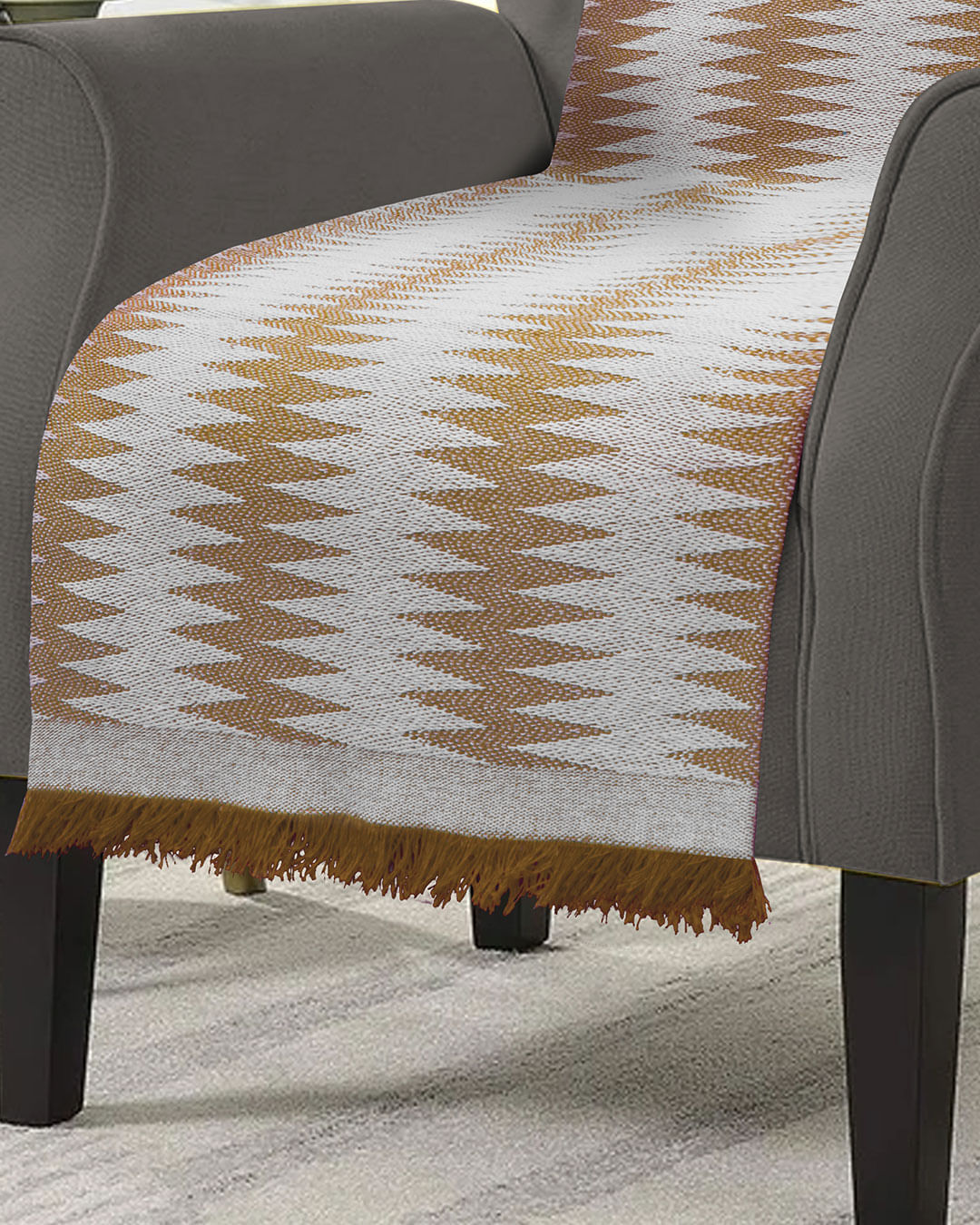Manta-Para-Sofa-Chevron-Caramelo---Bege-Claro