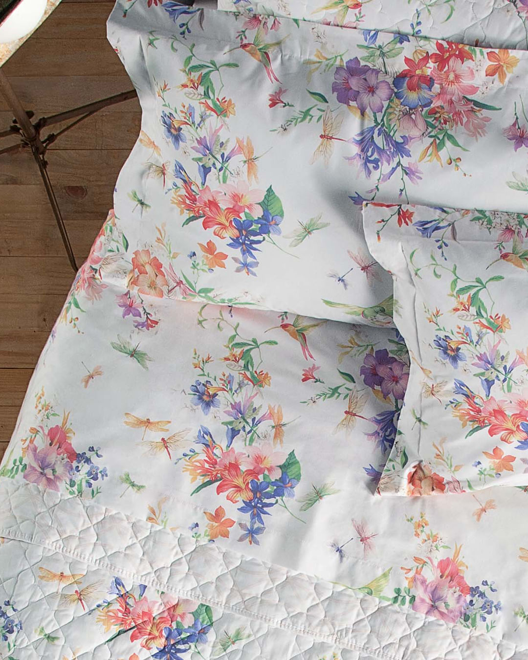 Jg-Cama-Casal-Lazio---4-Pc---Branco-Floral