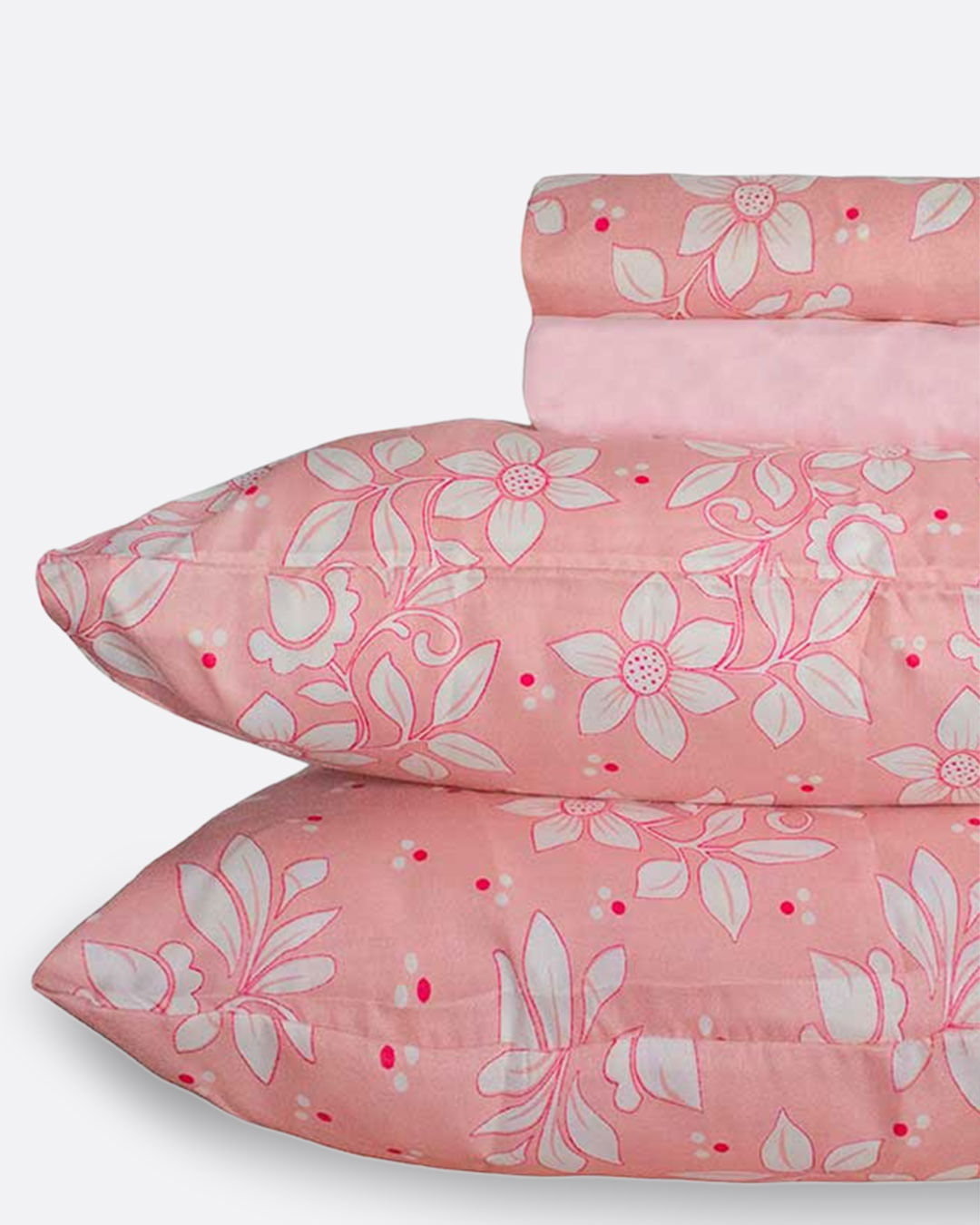 Jogo-De-Cama-Casal-Micro----4-Pecas---Rosa-Floral