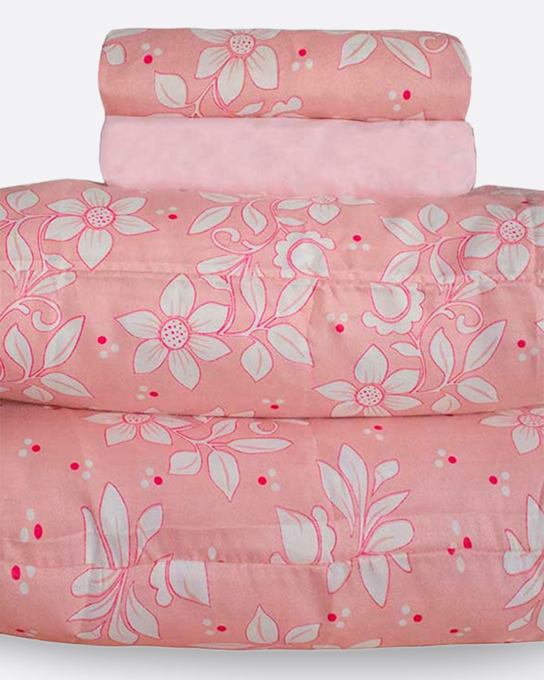 Jogo-De-Cama-Casal-Micro----4-Pecas---Rosa-Floral
