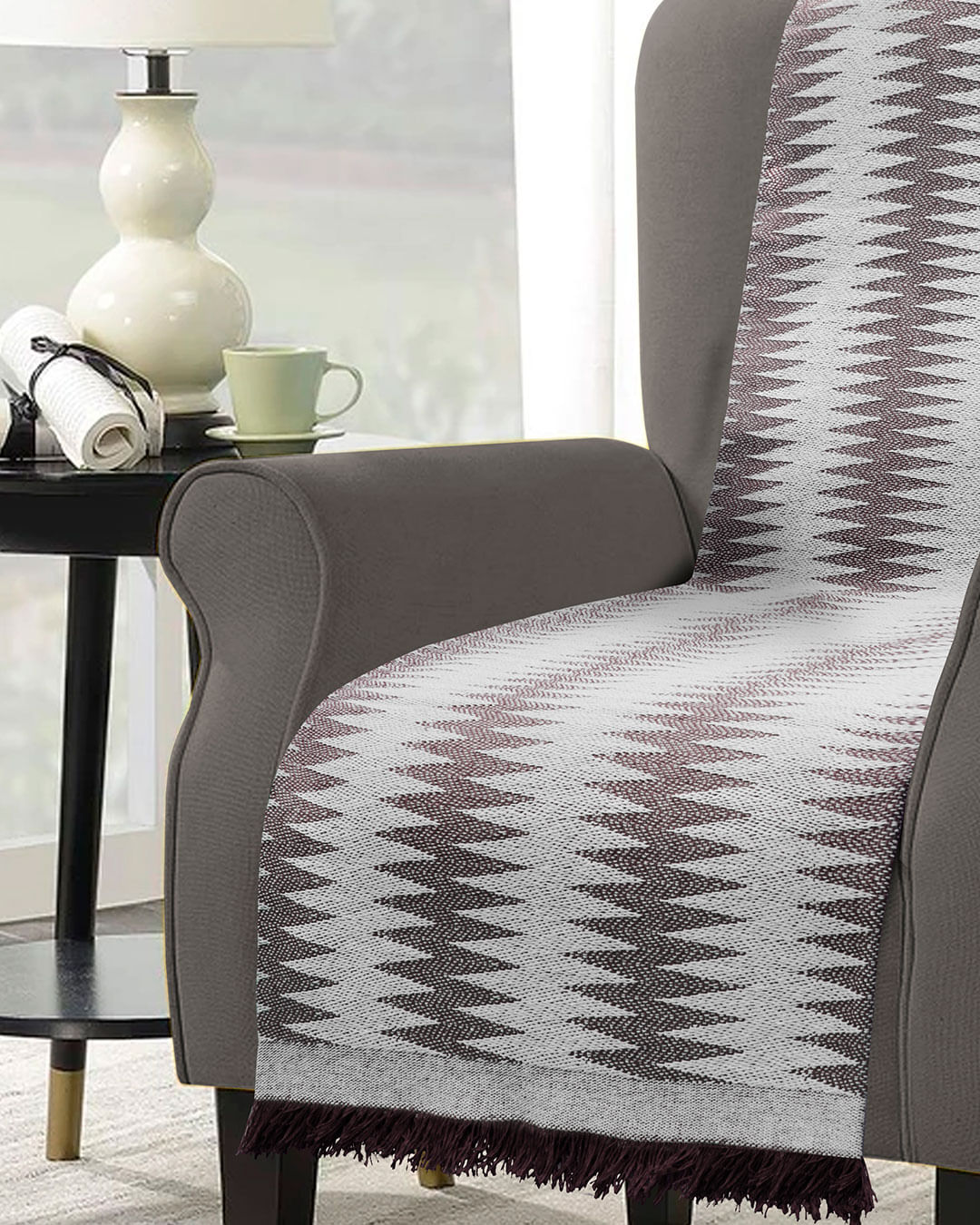 Manta-Para-Sofa-Chevron-Marrom---Marrom-Listrado