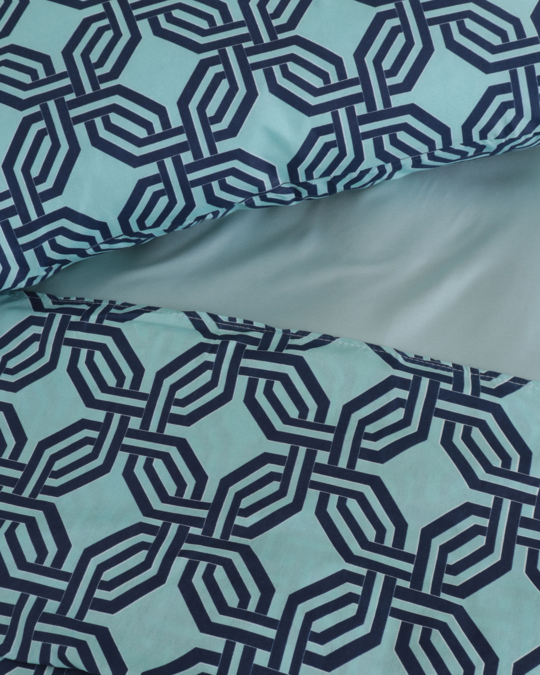 Jogo-De-Cama-Solteiro-Micro----3-Pecas---Verde-Geometrico