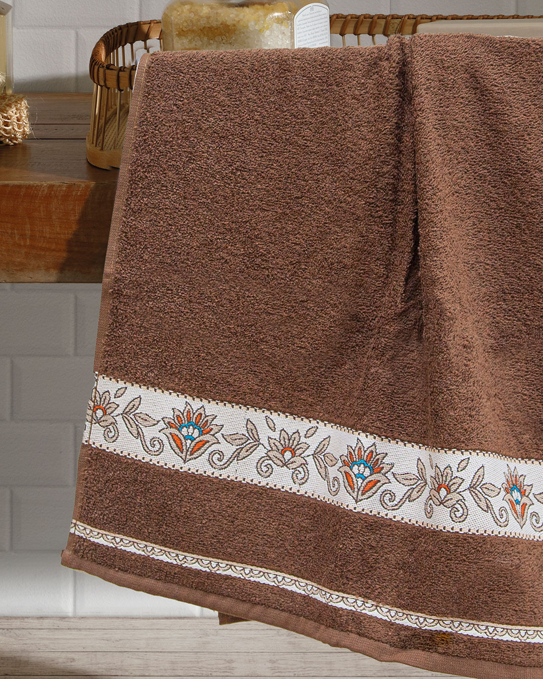 Toalha-Rosto-Jacquard-50x80-Marrom---Marrom-Claro