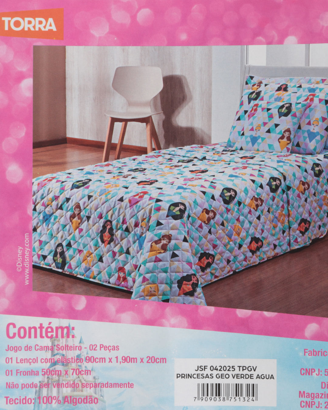 Jg-Cama-Solt-Princesas-Geo-02-Pcs---Branco-Geometrico