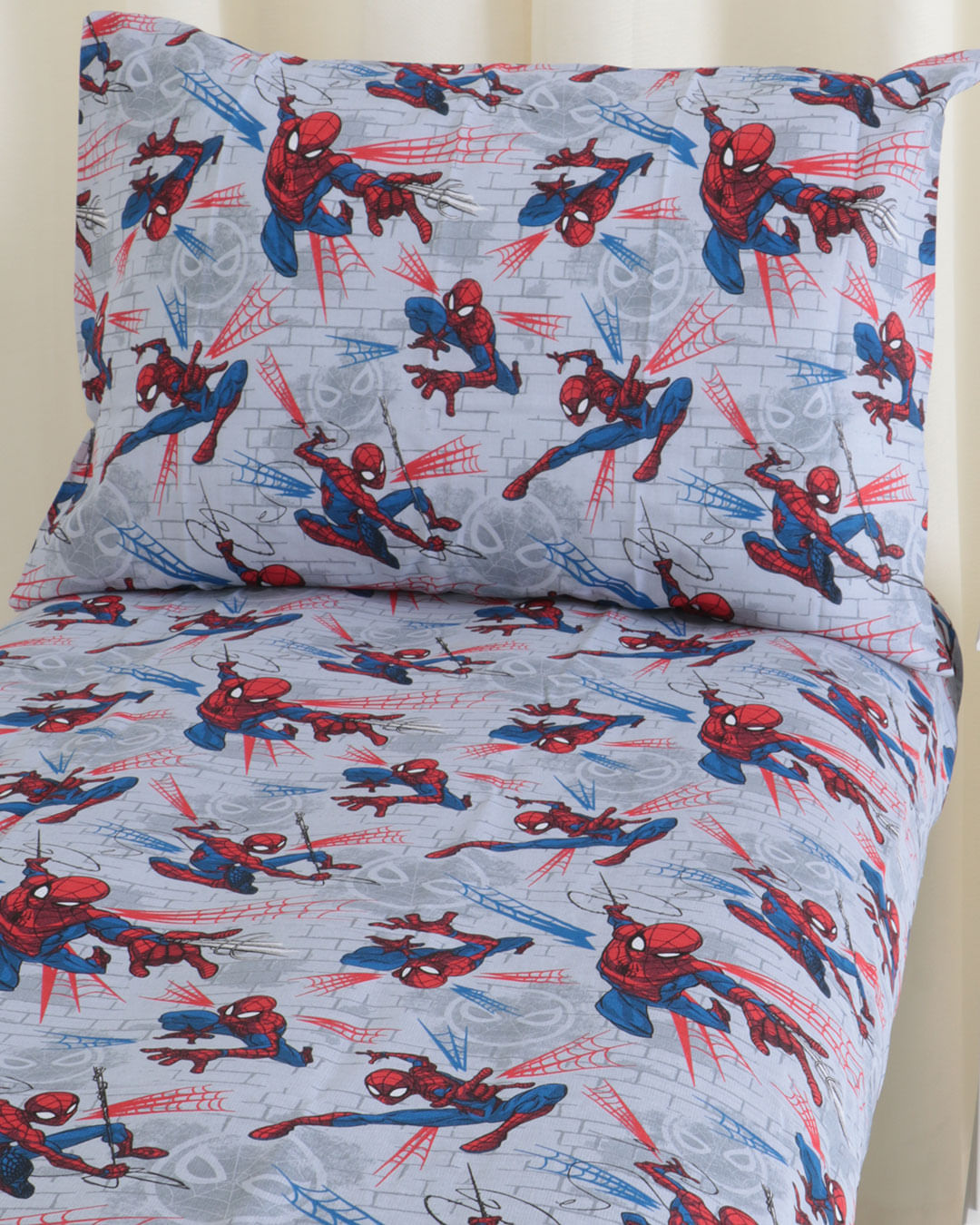Jg-Cama-Solt-Homem-Aranha--02-Pcs---Cinza-Claro