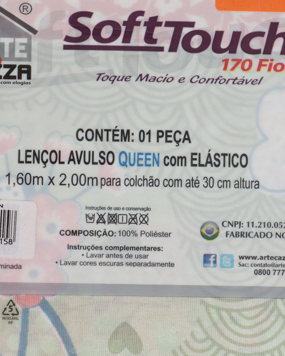 Lencol-Avulso-Queen-C-Elast-Imp---Estampado-Floral