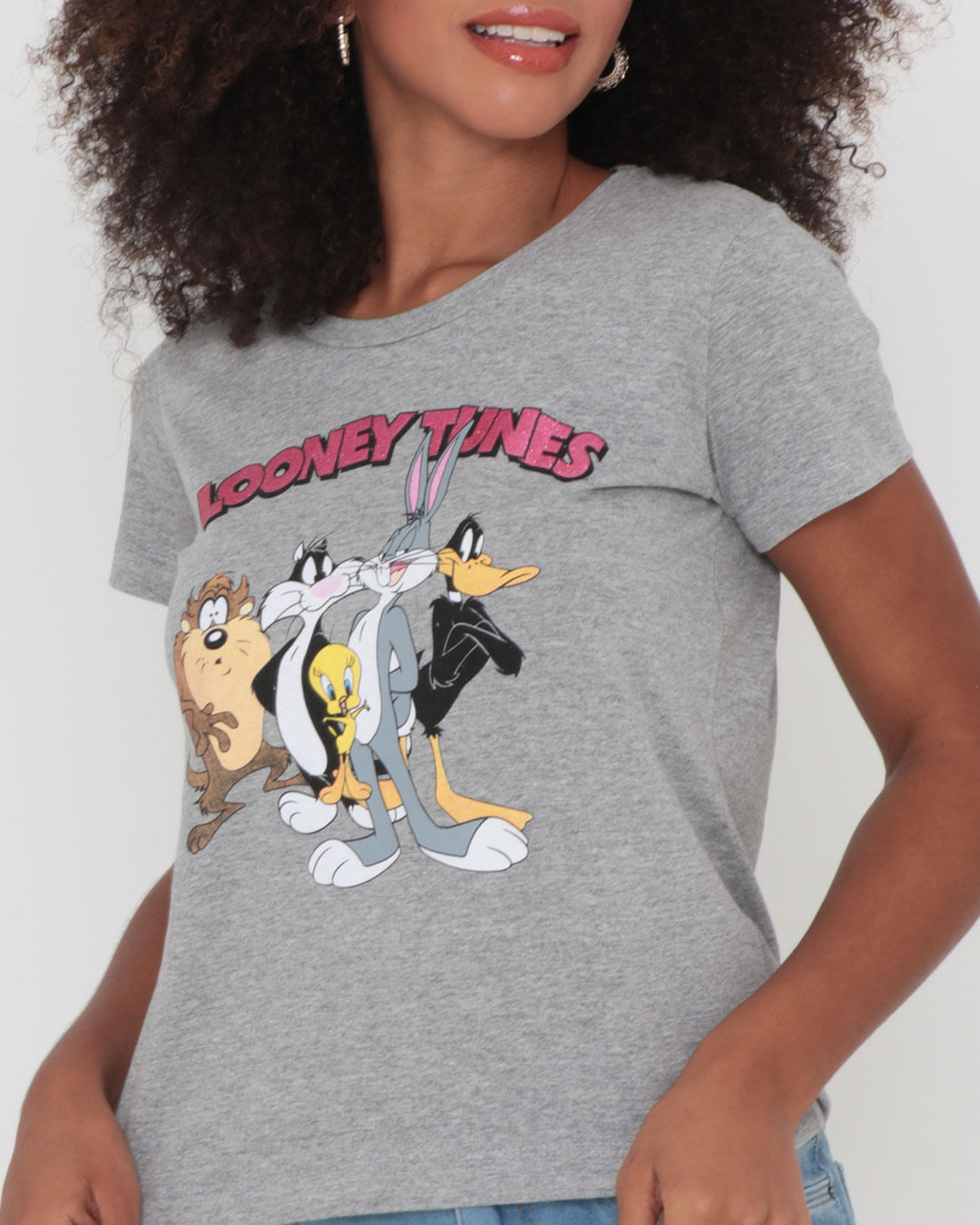 T-Shirt-Looney-Tunes-Mescl-P3-Bl609---Cinza-Medio