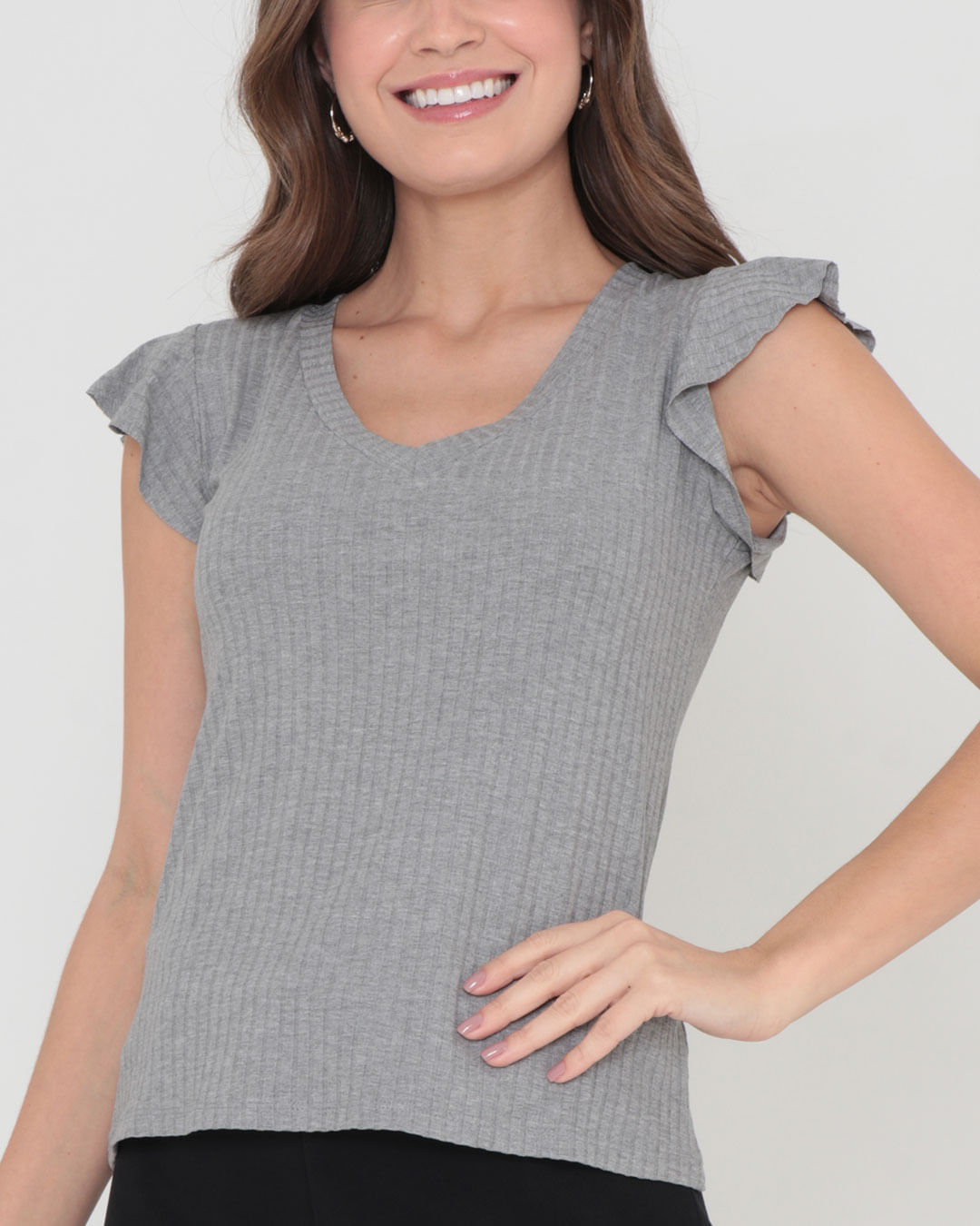 Blusa-1545-Canelada-Gola-V---Cinza-Claro