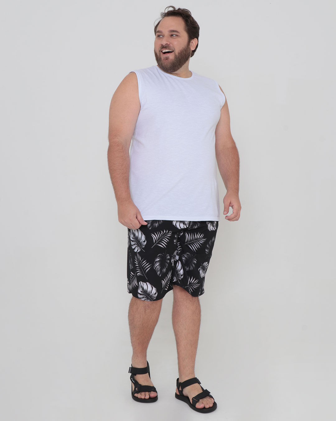 Bermuda-Elastano-15-Cos-Elas-G1g4---Preto-Floral