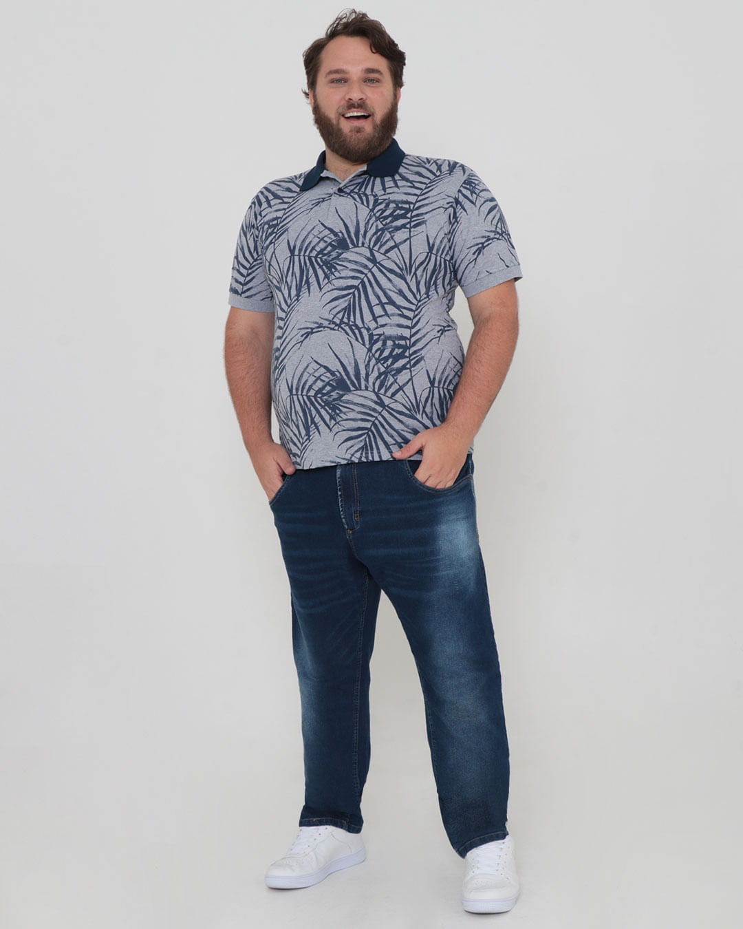 Polo-Ib-8717-Floral-Com-Bordado-Plus---Marinho