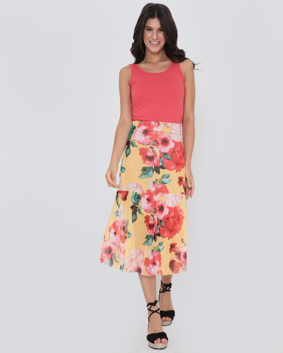 Saia-Midi-Tule-Estampada-5000901---Mostarda--Floral