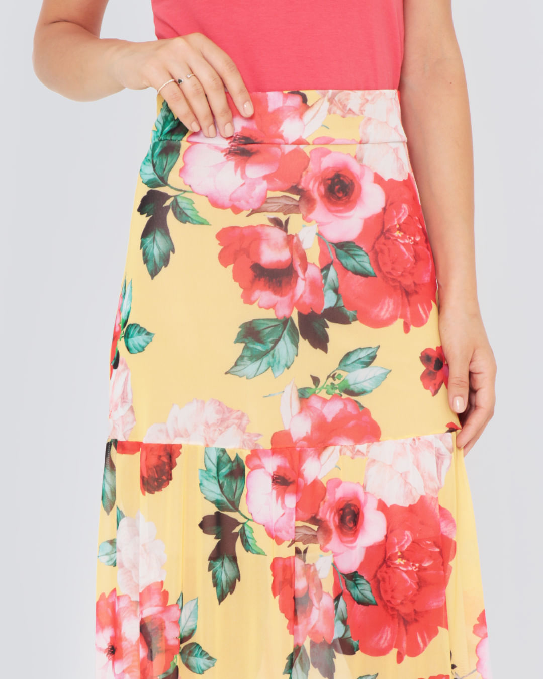 Saia-Midi-Tule-Estampada-5000901---Mostarda--Floral