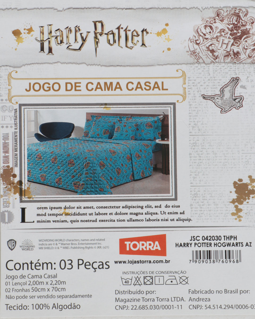 Jg-De-Cama-Casal-Harry-Potter--2pcs---Azul-Medio