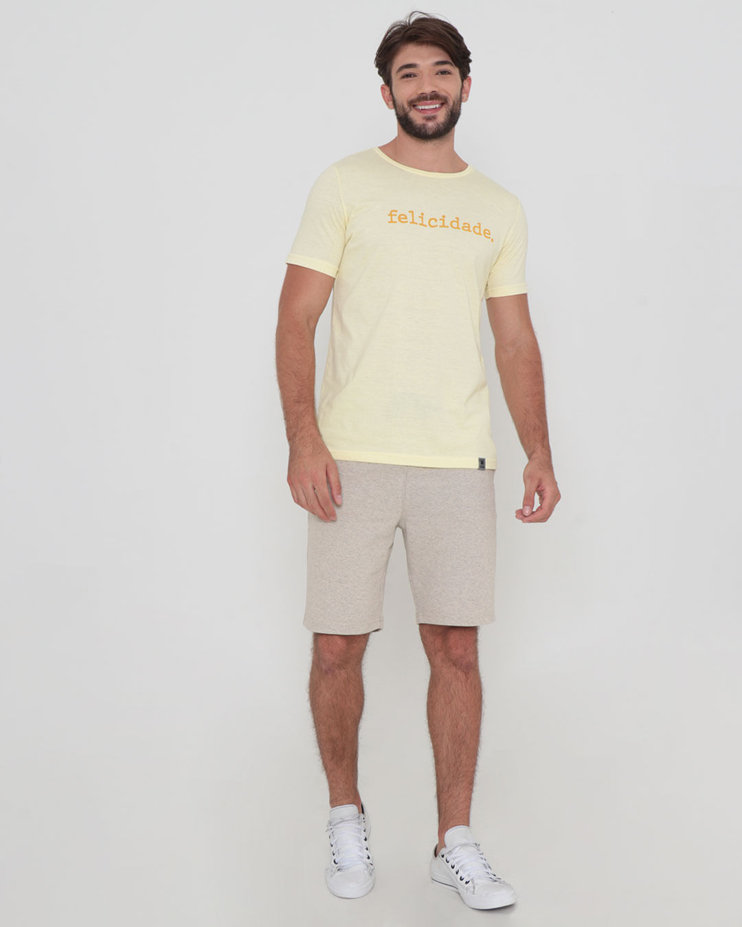 Camiseta-Frase-Felicidade-Pgg---Amarelo-Claro