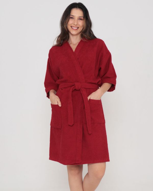 Roupão Kimono Felpudo Vermelho UN