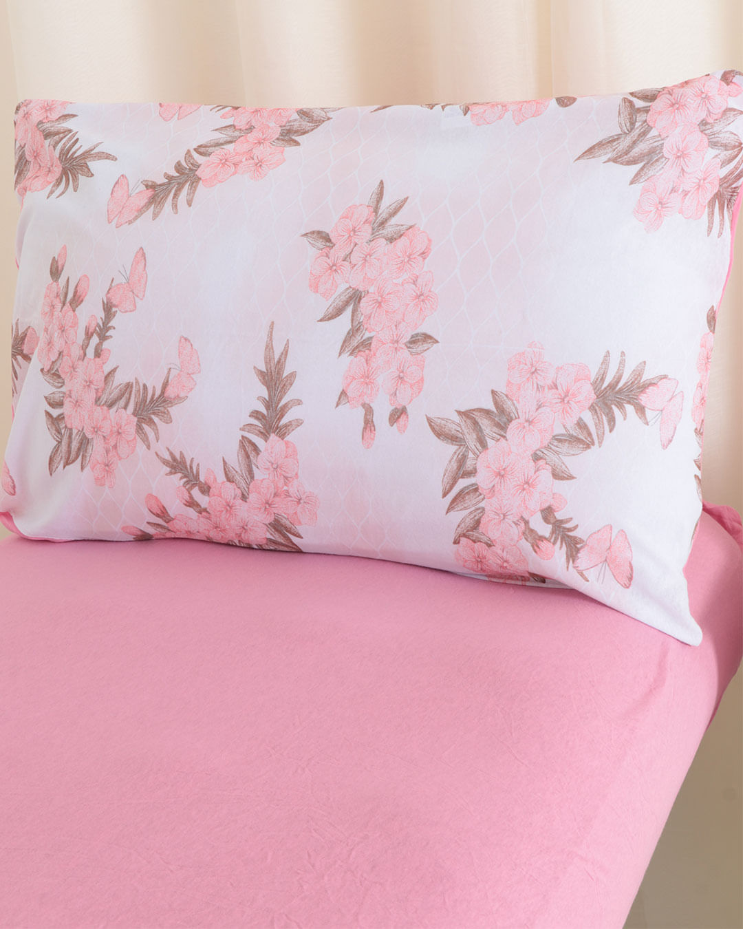 Jg-De-Cama-Solteiro-Slim-2-Pcs---Rosa-Floral