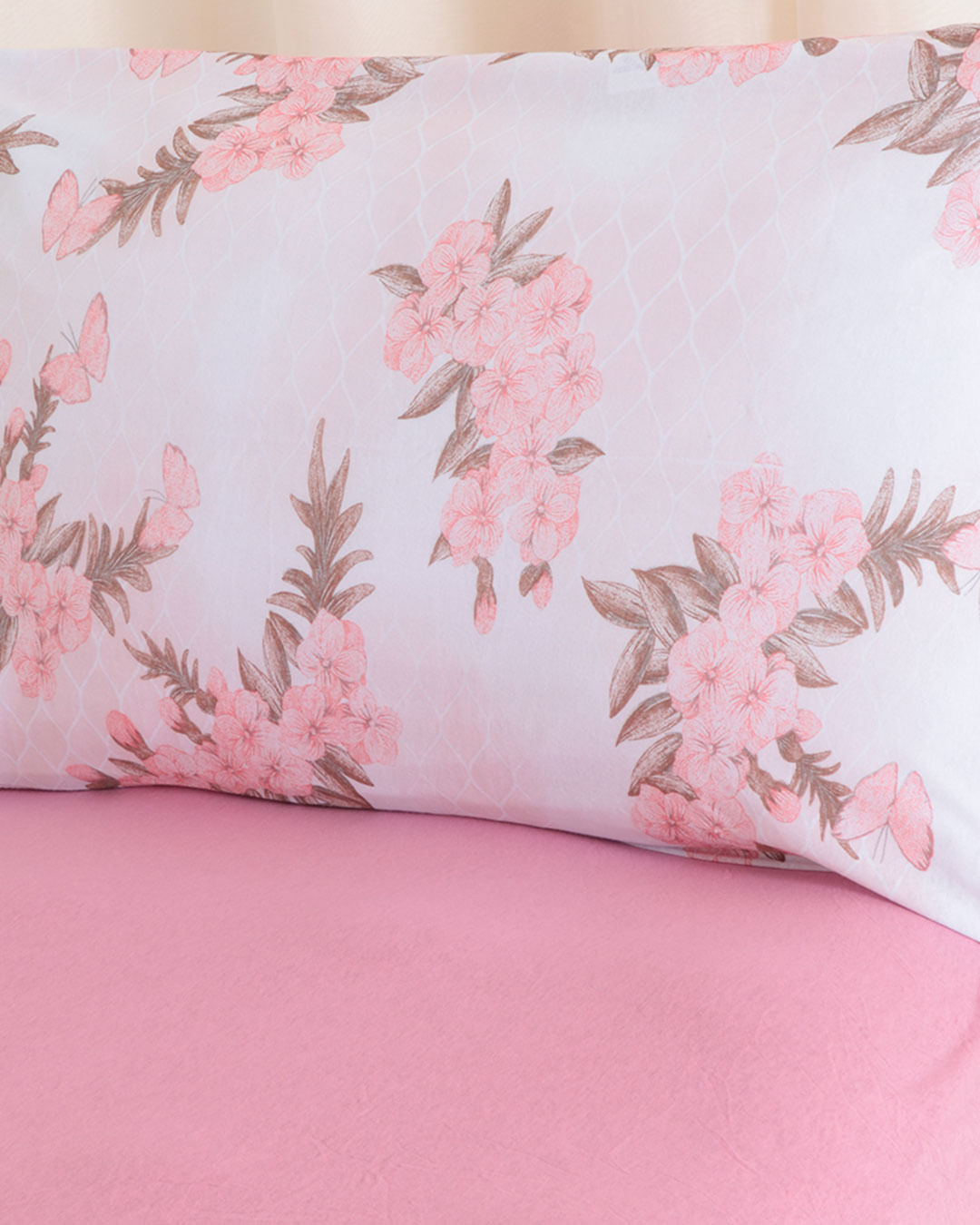 Jg-De-Cama-Solteiro-Slim-2-Pcs---Rosa-Floral