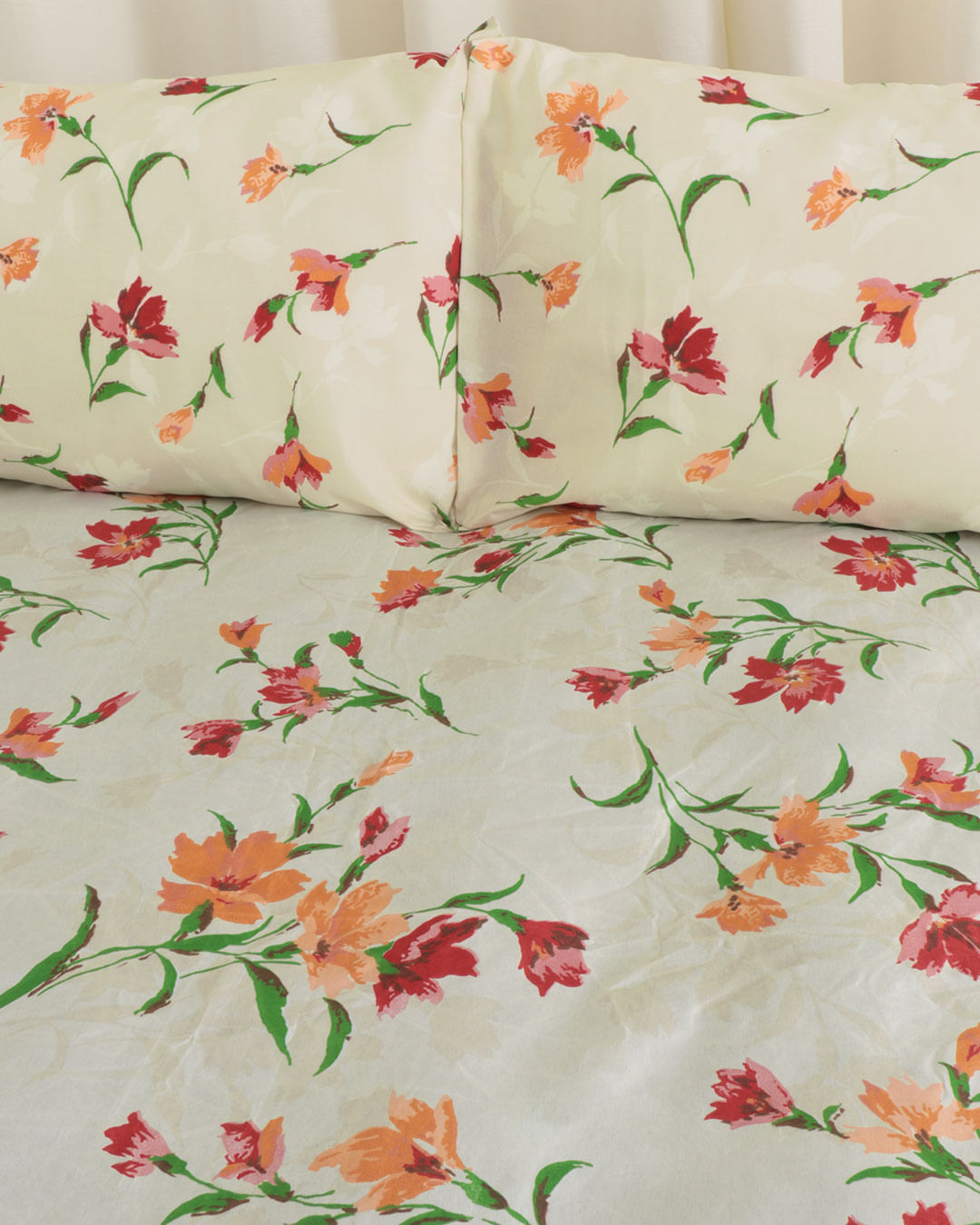 Jogo-De-Cama-Casal-Simples-Celastico-3p---Off-White-Floral