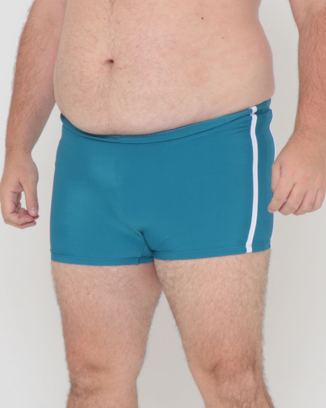 Sunga Plus Size Boxer Com Viés Lateral Azul | Lojas Torra