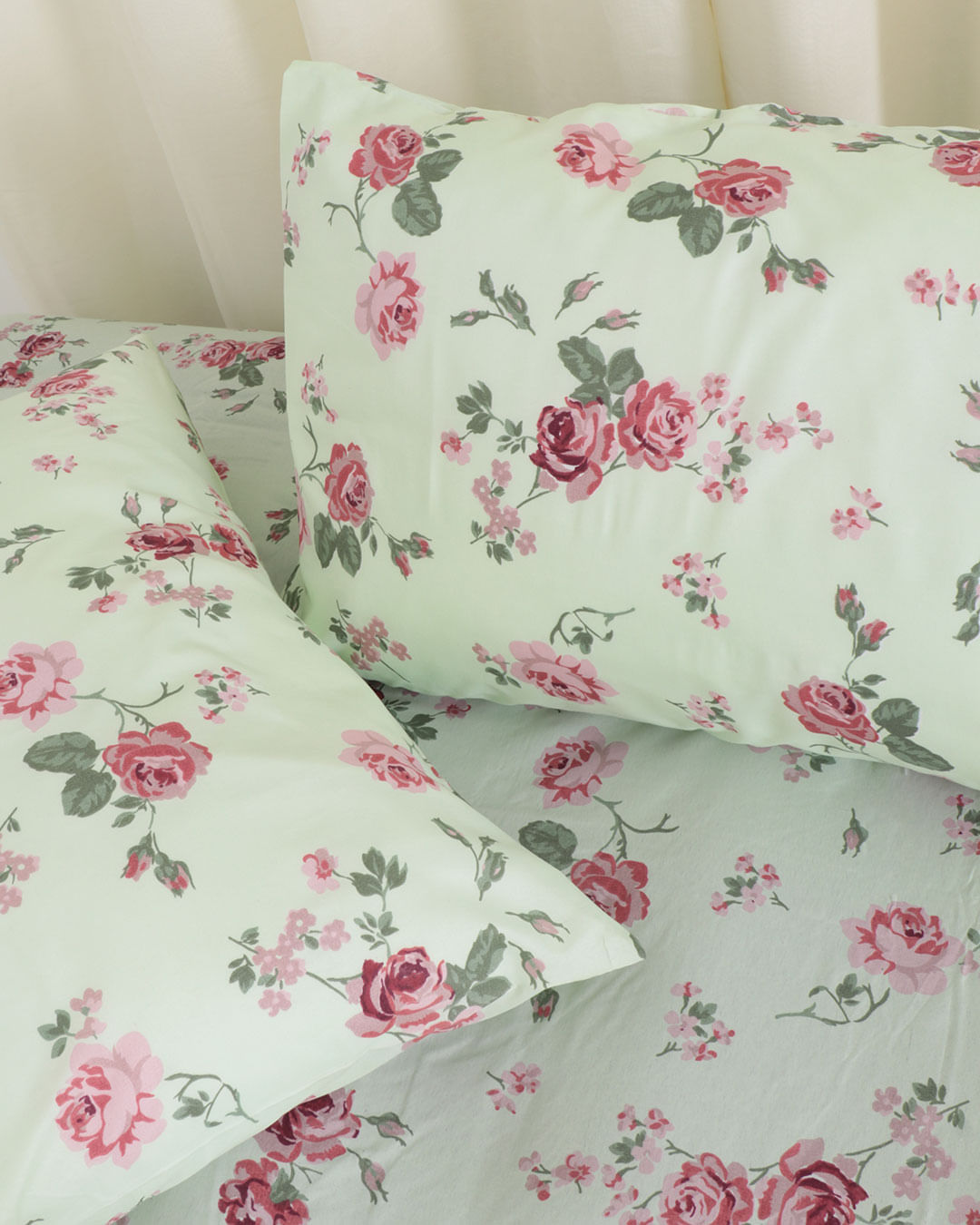 Jogo-De-Cama-Casal-Simples-Celastico-3p---Verde-Floral