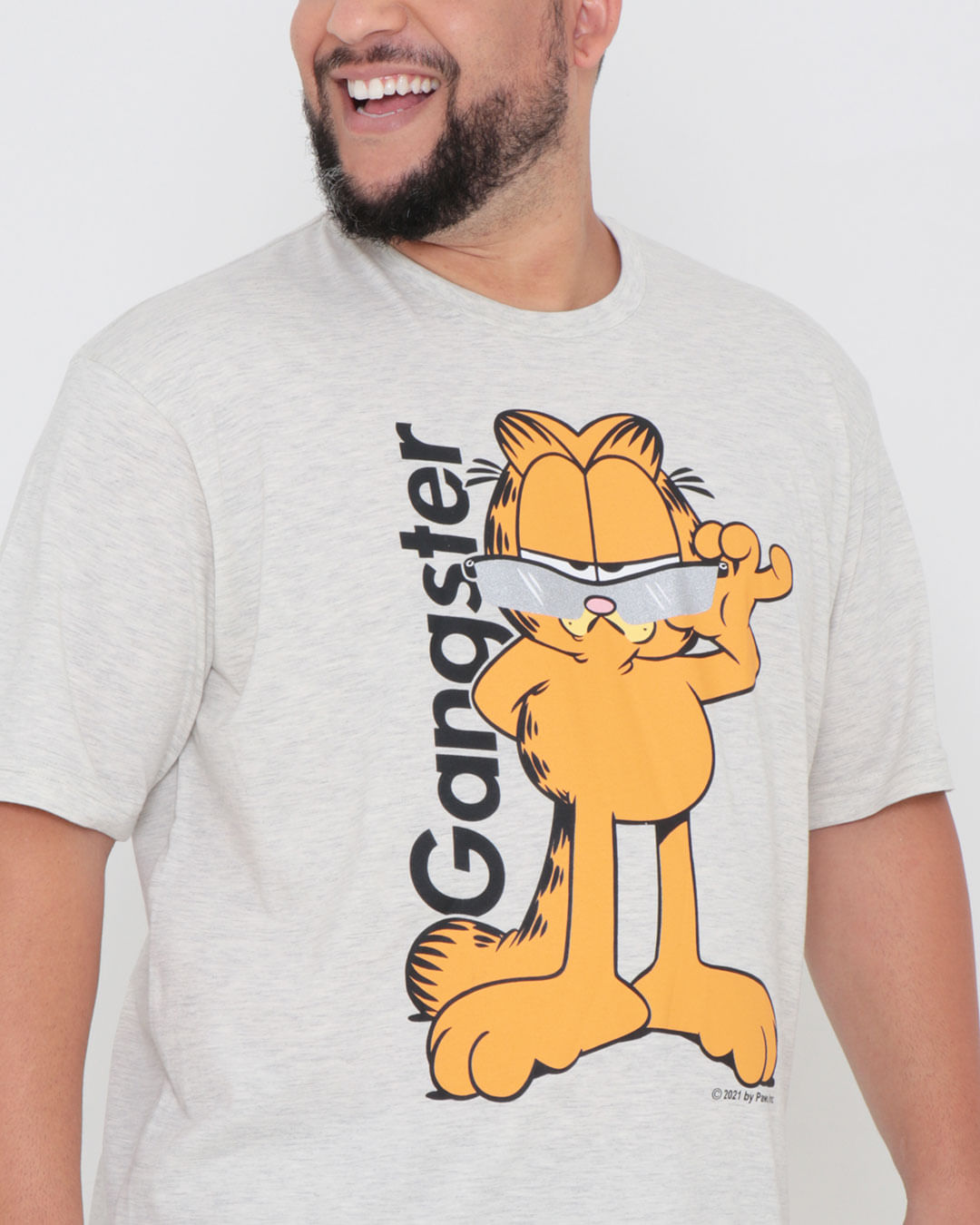 Camiseta-50011591-Garfield-Gangster-Plus---Cinza-Claro