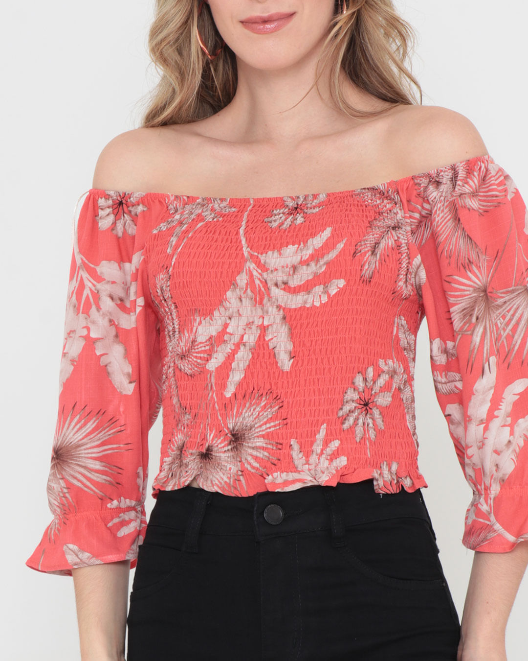 Blusa-7879-Manga-34-Estampada---Laranja-Floral