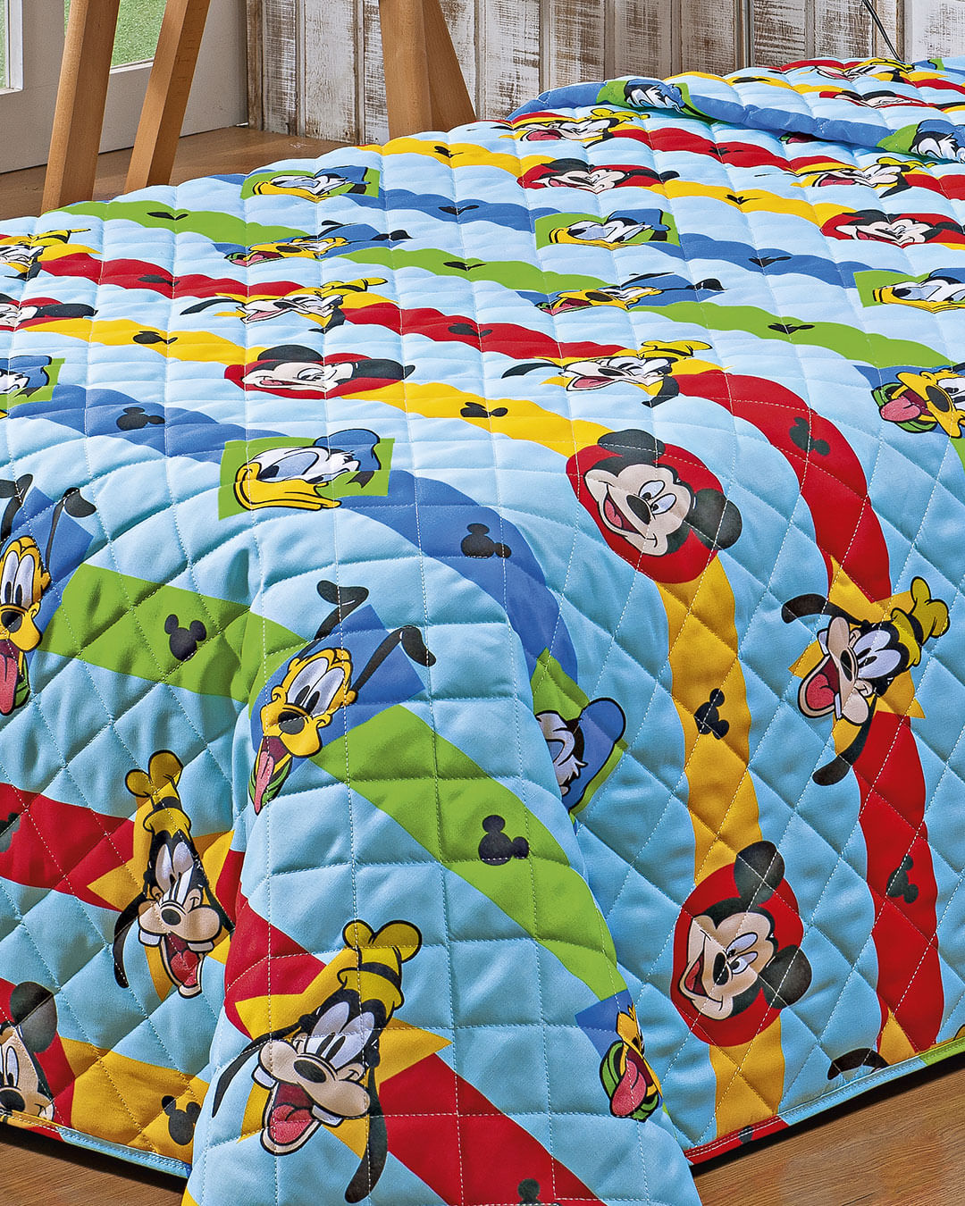 Colcha-Soft-Solt-Mickey-Amigos---Azul-Claro
