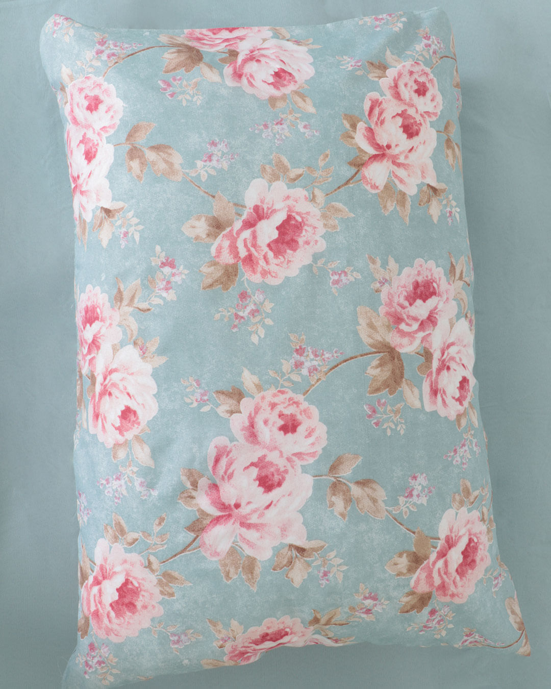 Jogo-De-Cama-Queen-Micro----4-Pecas---Azul-Floral