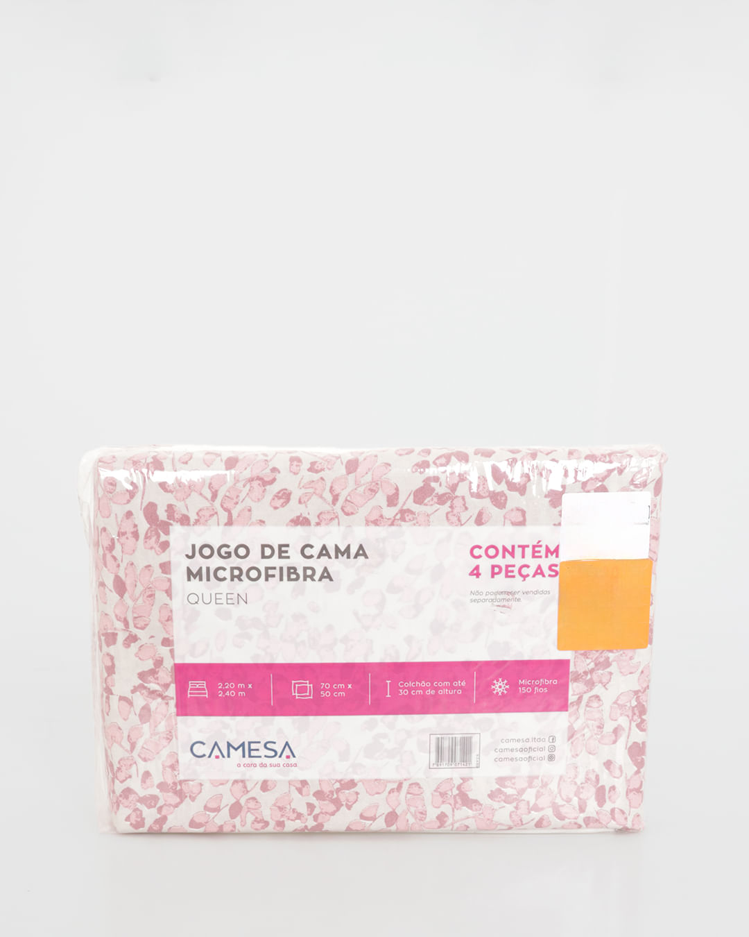 Jogo-De-Cama-Queen-Micro----4-Pecas---Cinza-Floral