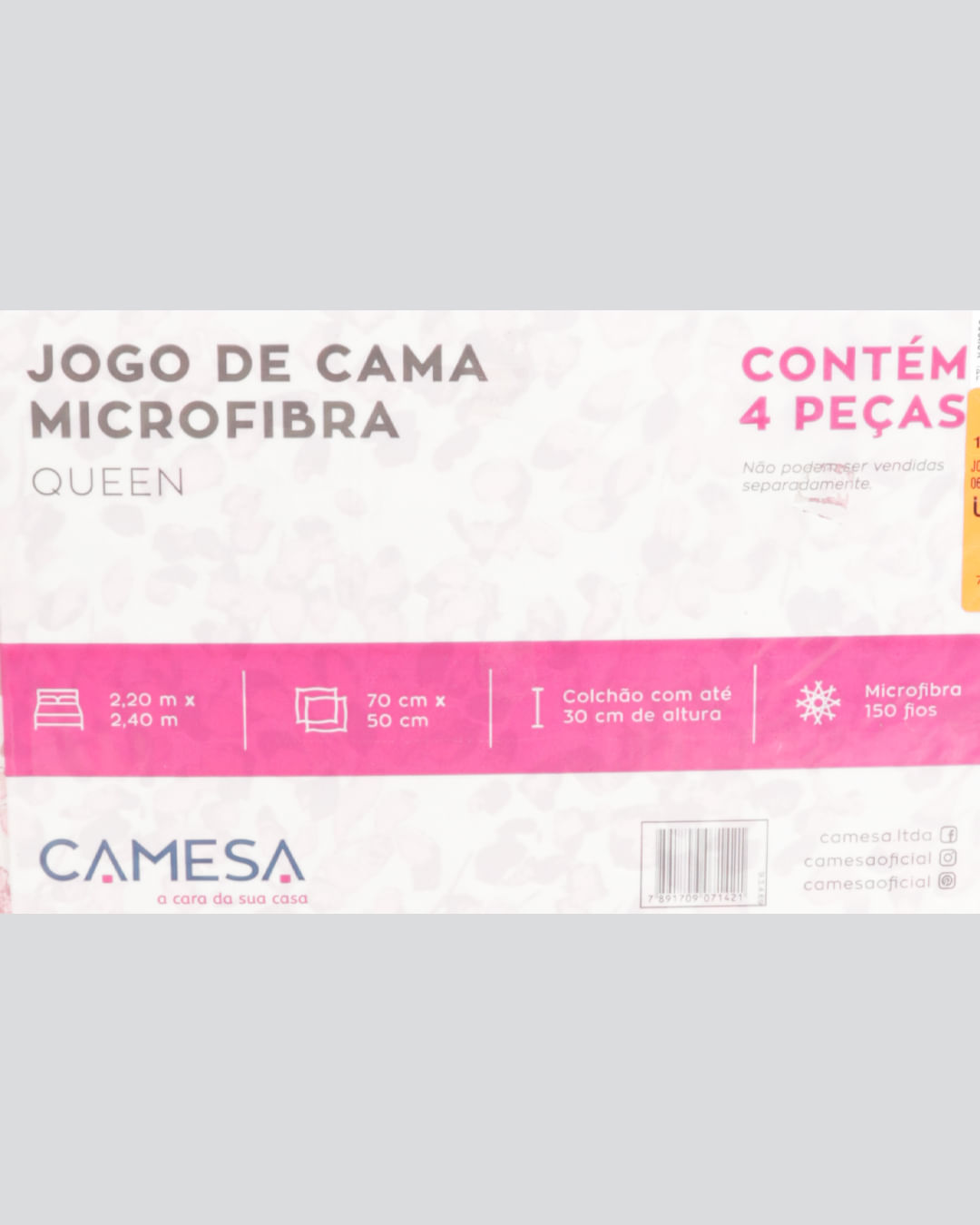 Jogo-De-Cama-Queen-Micro----4-Pecas---Cinza-Floral