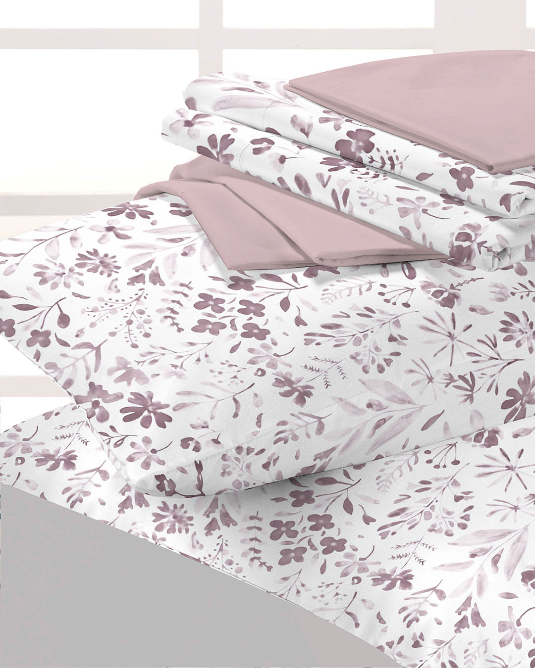 Jogo-De-Cama-Queen-Micro----4-Pecas---Rosa-Floral