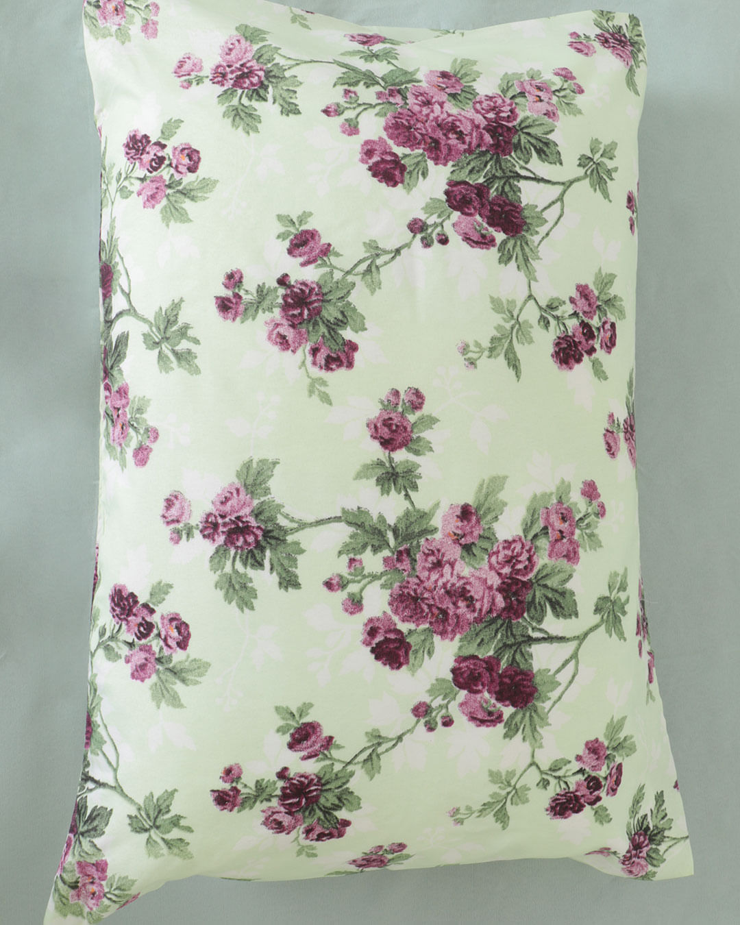 Jogo-De-Cama-Queen-Micro----4-Pecas---Verde-Floral