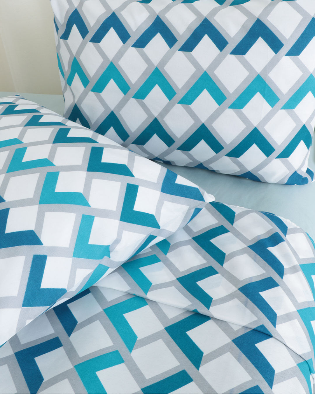 Jogo-De-Cama-Queen-Micro----4-Pecas---Azul-Geometrico