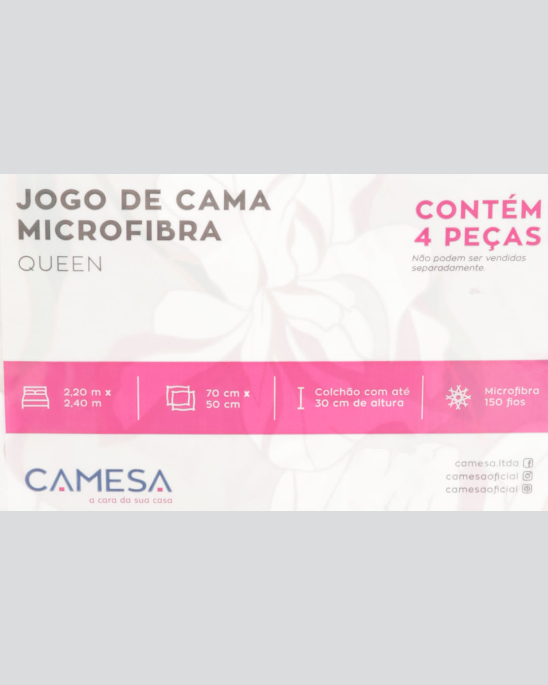 Jogo-De-Cama-Queen-Micro----4-Pecas---Bege-Floral