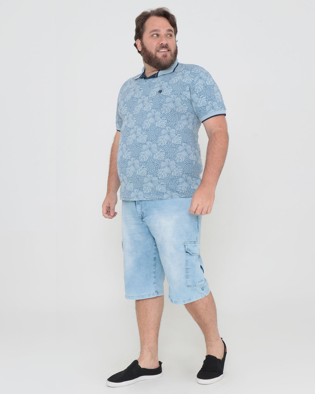 Polo-Ib-8317-Floral-Com-Bordado-Plus---Azul-Claro