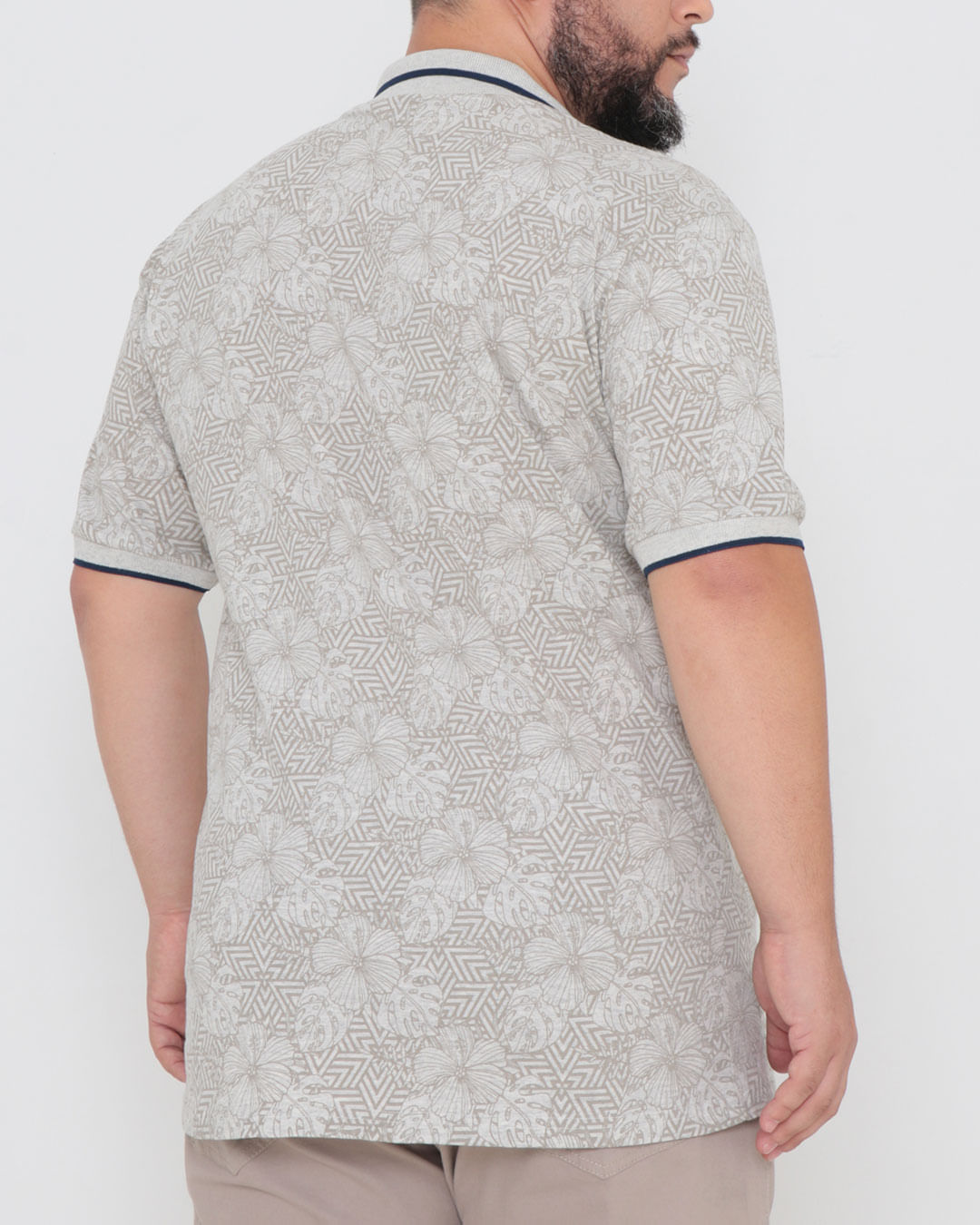 Polo-Ib-8317-Floral-Com-Bordado-Plus---Bege-Claro