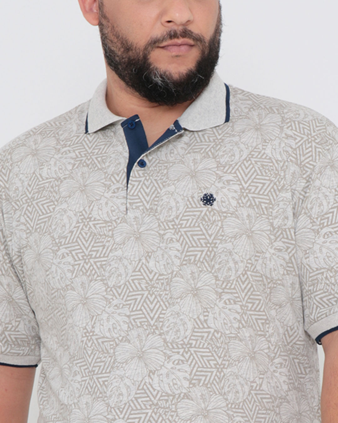 Polo-Ib-8317-Floral-Com-Bordado-Plus---Bege-Claro