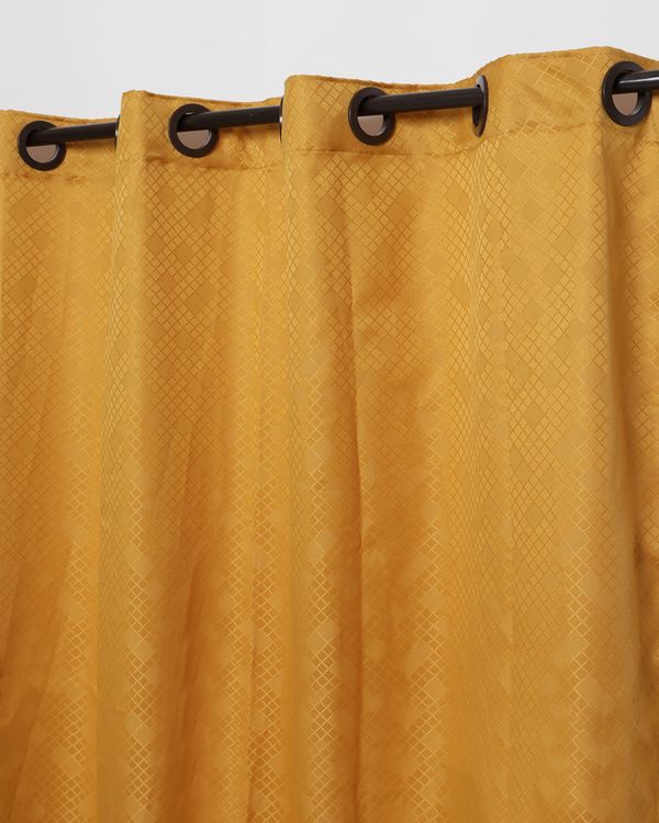 Cortina Isabel Estampada 180cm x 200cm Branyl Mostarda Escuro UN