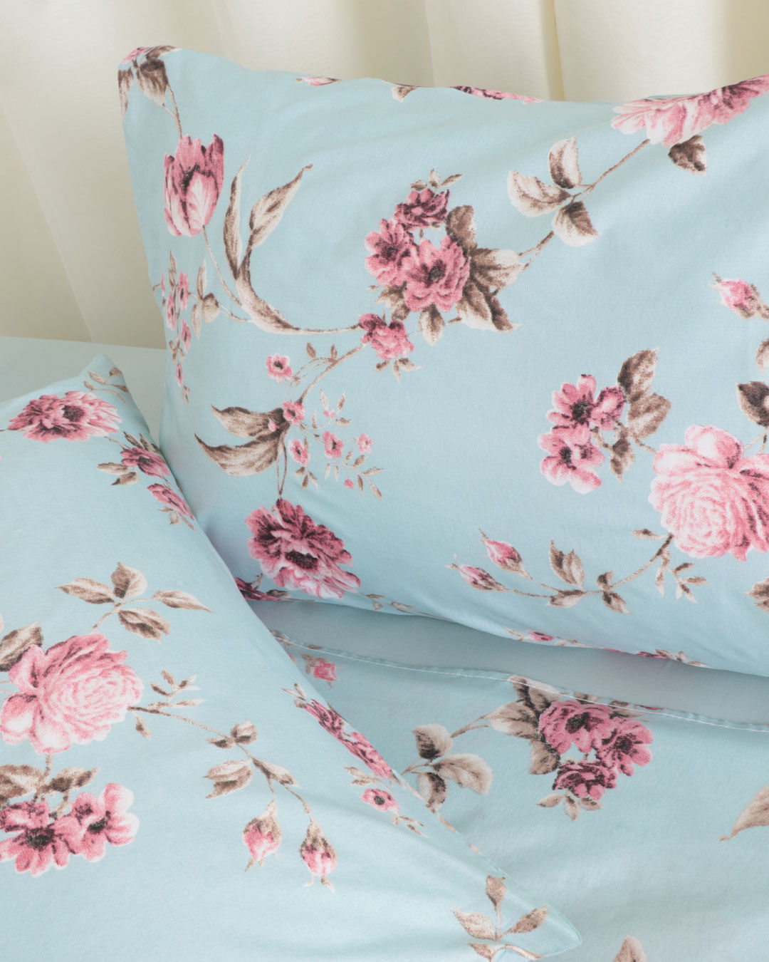 Jogo-De-Cama-Casal-Micro----4-Pecas---Azul-Floral