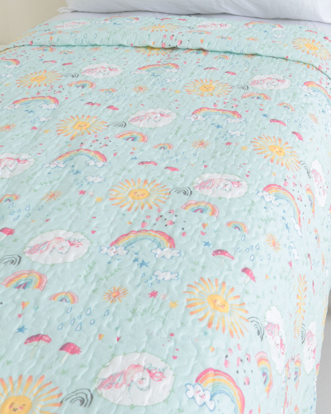 Colcha-Soft-Unicorn-Summer-Verde-Agua---Verde-Claro