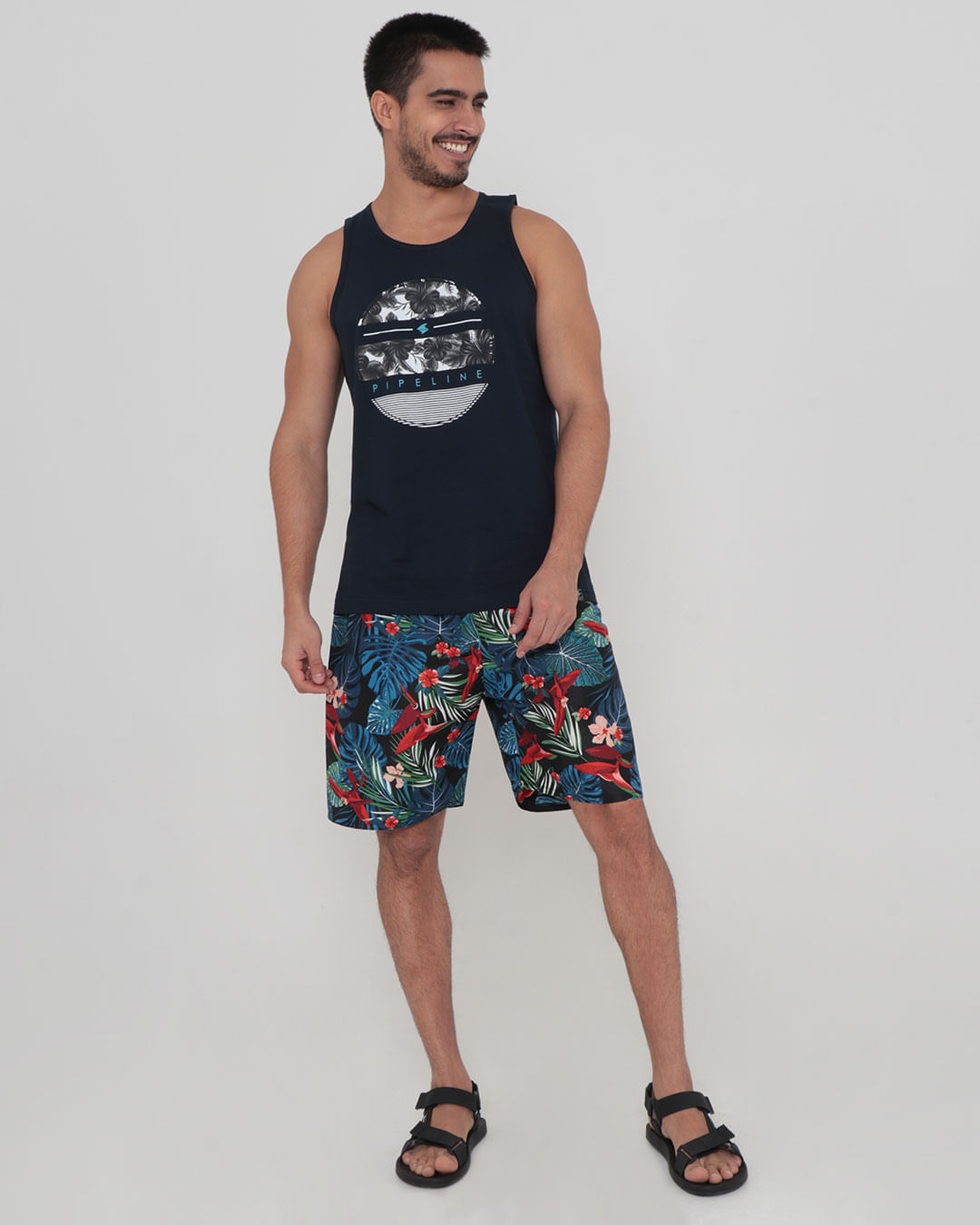 Berm-Tactell-Estampado-Cos-Elast-16337---Preto-Xadrez
