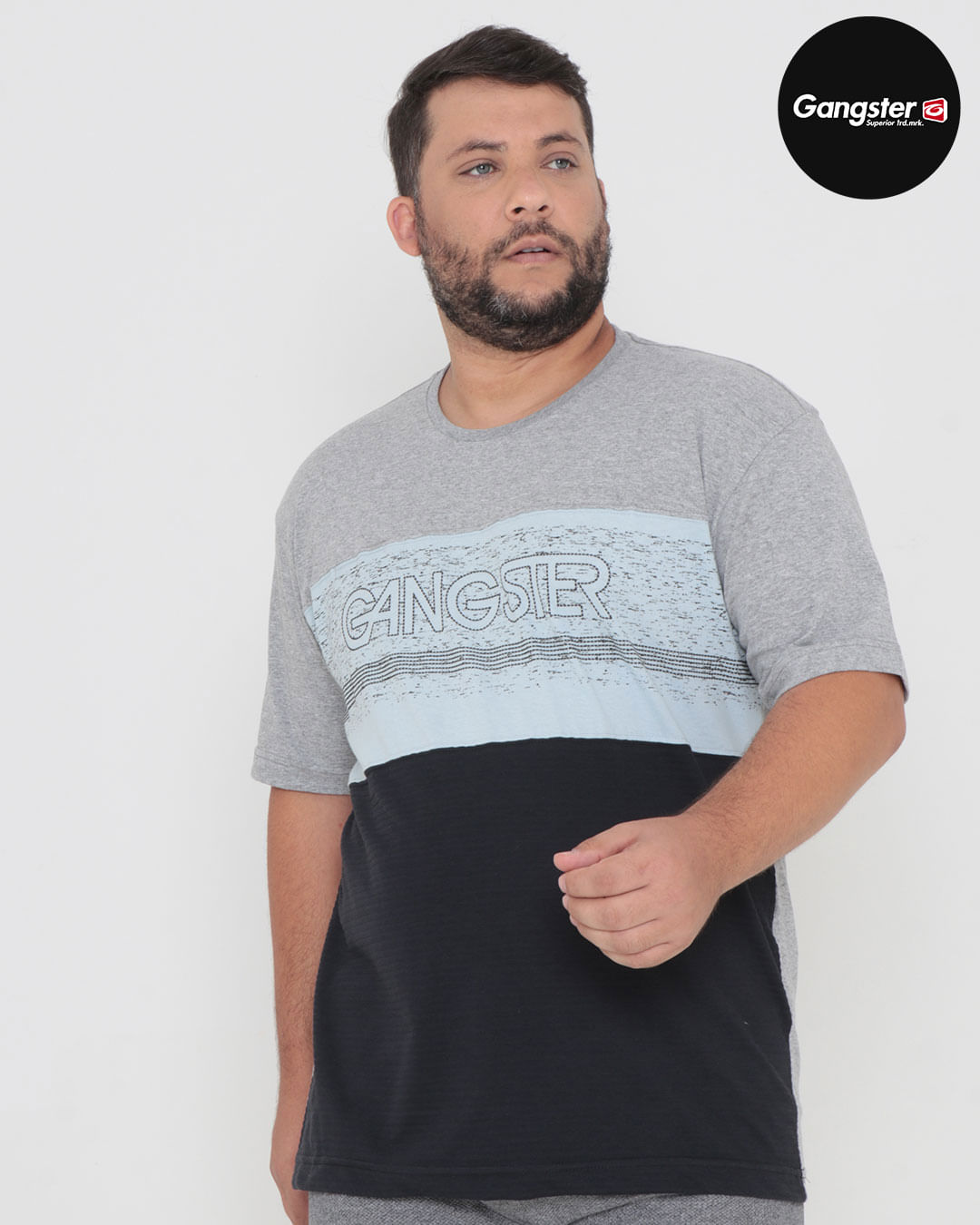 Camiseta-51180694-Dif-Gangster-Plus---Cinza-Claro